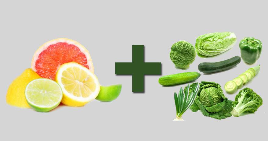 06 Combinações de alimentos que ajudam a melhorar sua saúde [frutas vit. c + vegetais verdes]