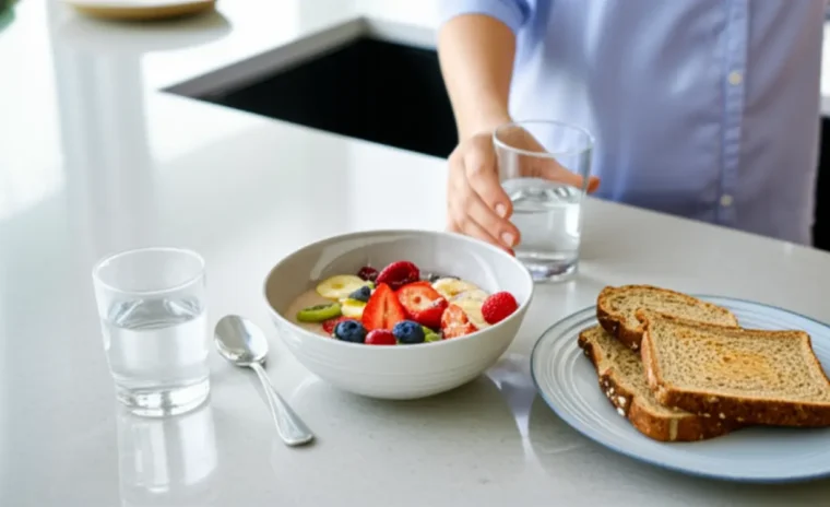 Como Começar a Treinar em Casa - Saúde e Beleza para Você! 2 Café da manhã nutritivo e água: energia para o treino.