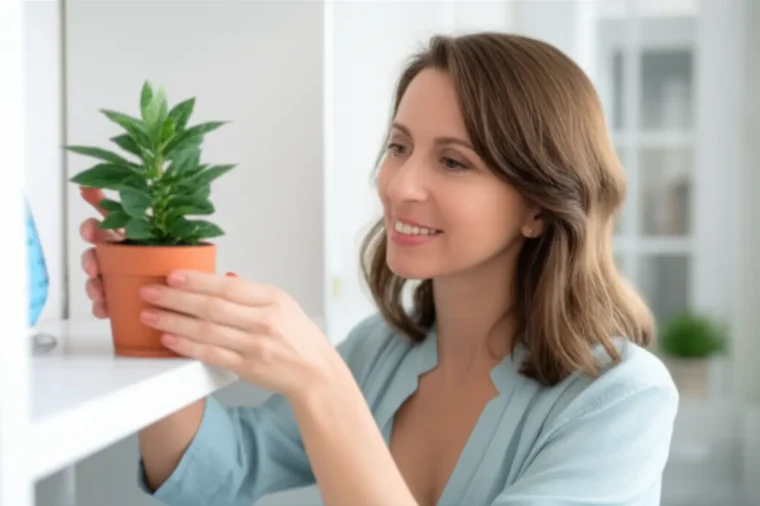 Mulher feliz integrando pequenos hábitos diários para crescimento pessoal