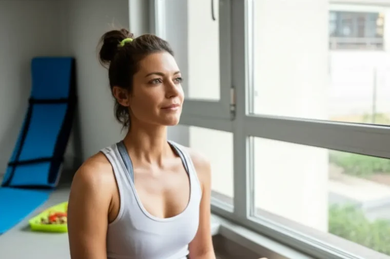 Mulher com expressão de resiliência superando grandes desafios