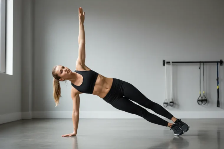 Prancha lateral fortalece core e ajuda na queima de gordura