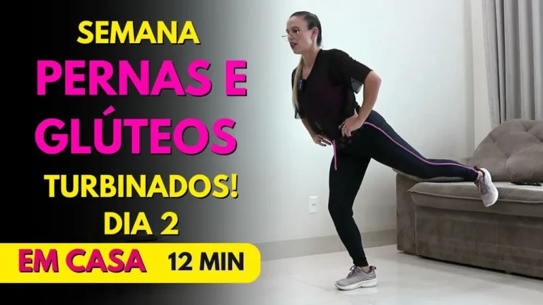 Mulher treinando Pernas e Glúteos em casa, sem pesos