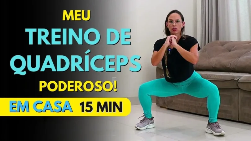 Mulher fazendo Treino De Quadríceps Em Casa para coxas