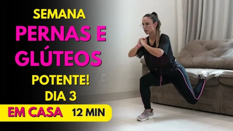 TREINO POTENTE DE PERNAS E GLÚTEOS em casa, 12 minutos