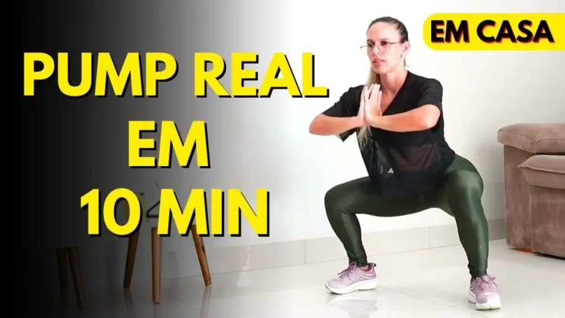 Mulher fazendo Treino Para dar PUMP GIGANTE De Pernas E Glúteos Em Casa