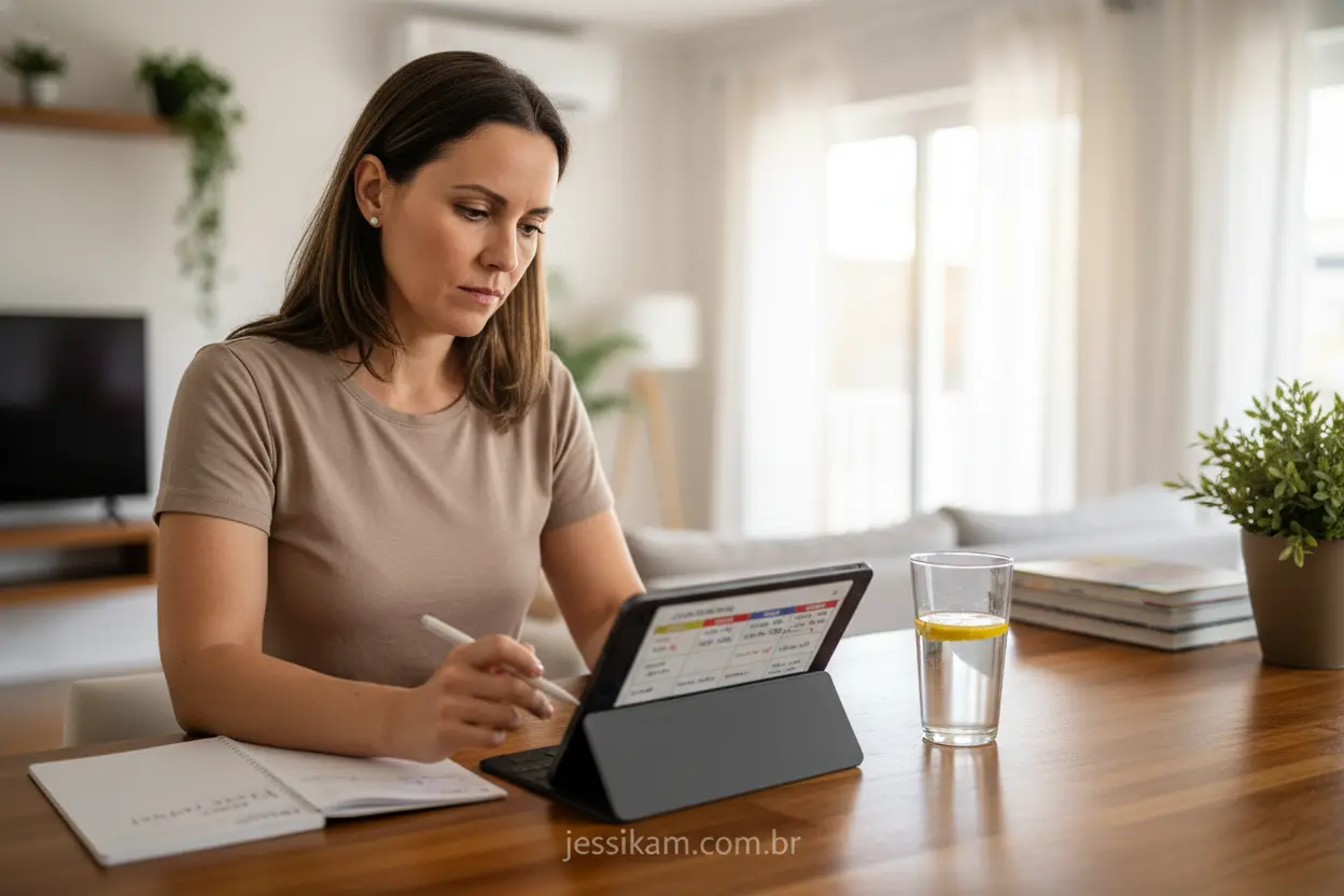 Jejum intermitente para mulheres organizando sua rotina.