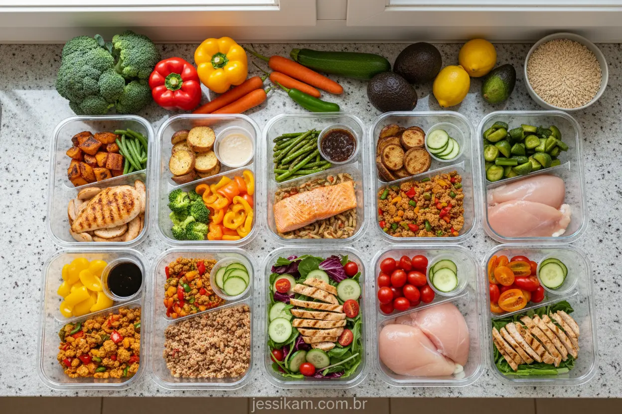 Refeições Saudáveis Organizadas Organização de refeições para a dieta.