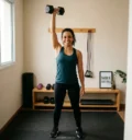 Mulher aumentando a carga com segurança no treino.