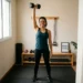 Mulher aumentando a carga com segurança no treino.