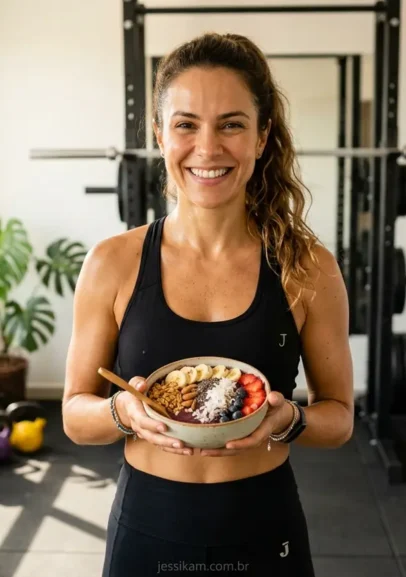 Mulher comendo pós-treino para emagrecer