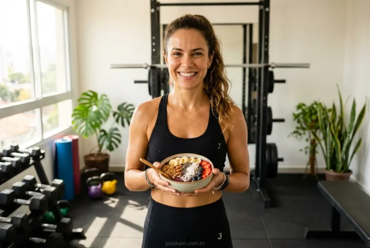 Mulher comendo pós-treino para emagrecer