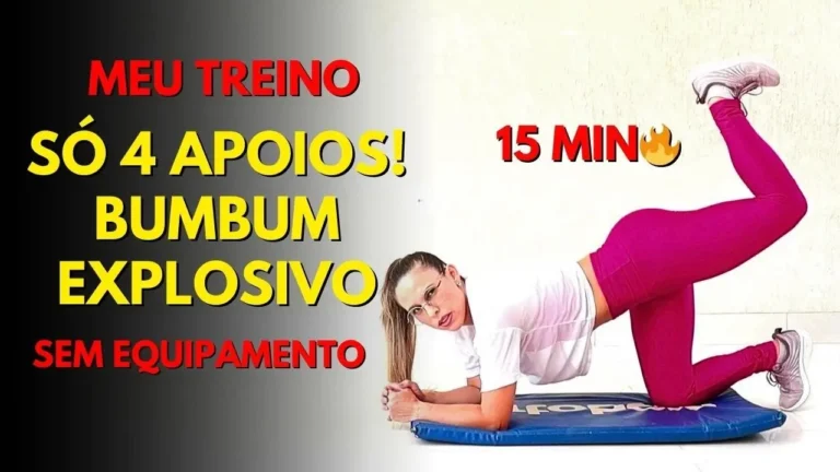 Bumbum Durinho em 15 Minutos! Treino de Glúteos SÓ 4 APOIOS